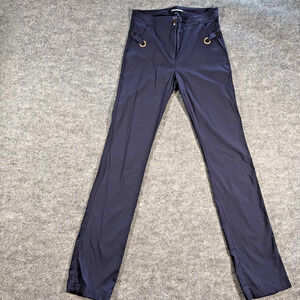 Anatomie Navy Blue Travel Pants Womens M Mid Rise Stretch 34" Inseam